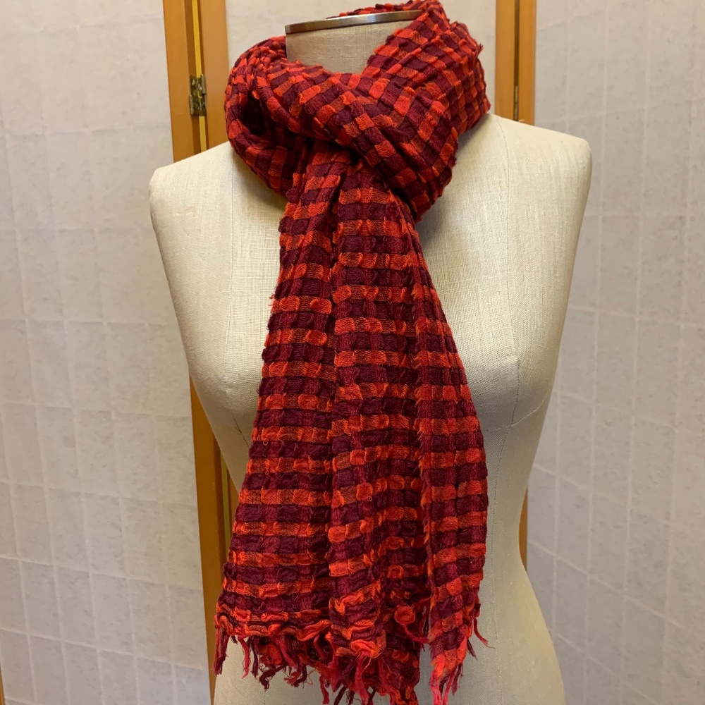 Red & purple J Crew scarf